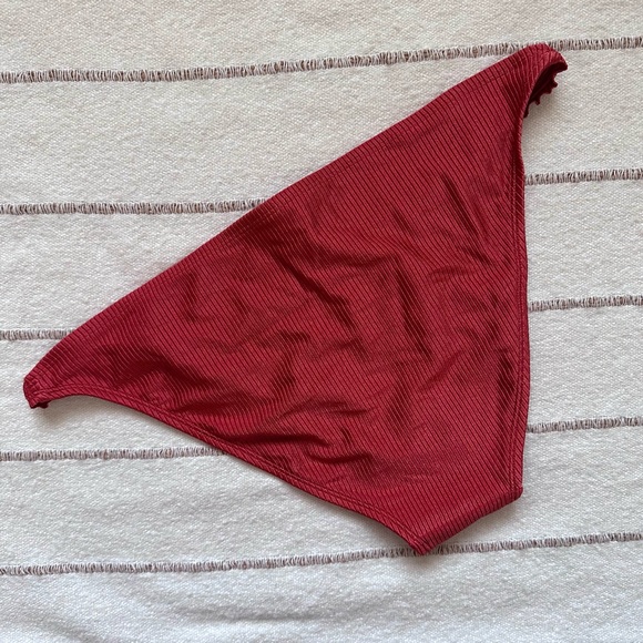 👙Rust Orange Ribbed Matching Bikini Swim Set - Picture 7 of 9